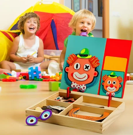 صندوق الألغاز المغناطيسية الخشبي - عالم من الإبداع والذكاء لتنمية مهارات طفلك في حقيبة واحدة!