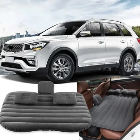 سرير قابل للنفخ للسيارة (رمادي)