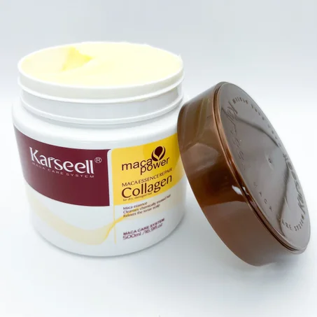 قناع الشعر بالكولاجين لإصلاح الشعر بخلاصة الماكا