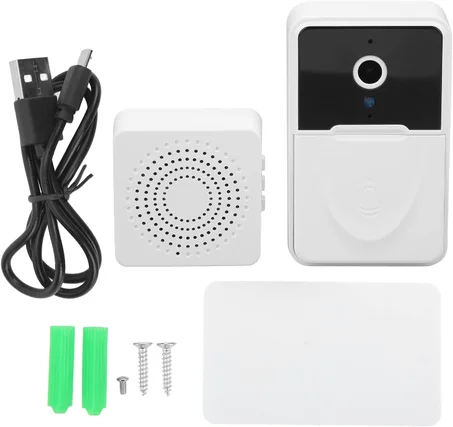 جرس الباب الذكي اللاسلكي مع كاميرا فيديو فائقة الوضوح - تحكم كامل عبر الهاتف