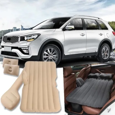 سرير سيارة قابل للنفخ (البيج)
