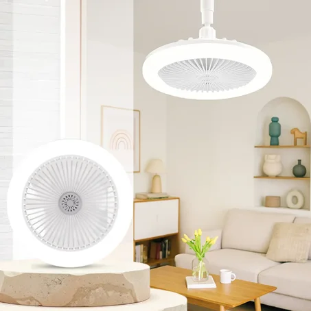 مروحة سقفية مزودة بإضاءة وجهاز تحكم عن بعد