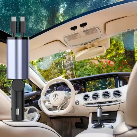 شاحن سيارة سريع مرن وقابل للسحب