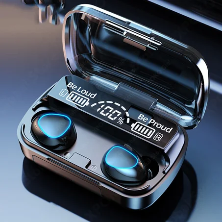 سماعات M10 اللاسلكية المزدوجة - صوت 3D محيطي وشاحن طوارئ لهاتفك