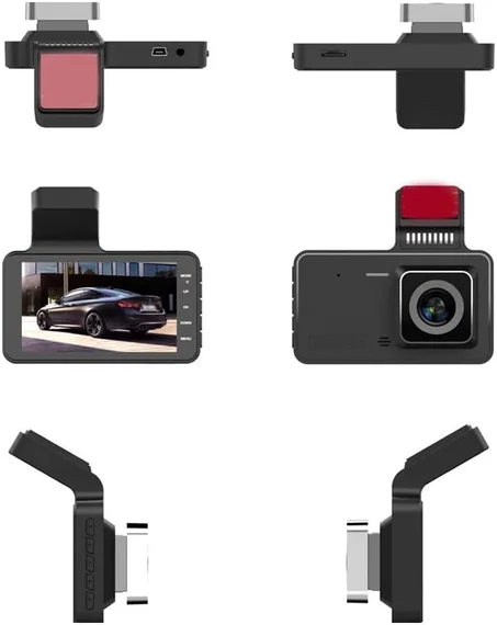 كاميرا السيارة الاحترافية (داش كام) المزدوجة - تصوير HD بزاوية 170 درجة