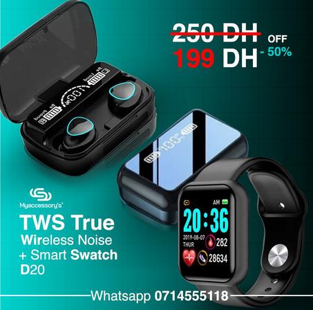 ✅Pack Smartwatch D20 & Airpods M10✨
