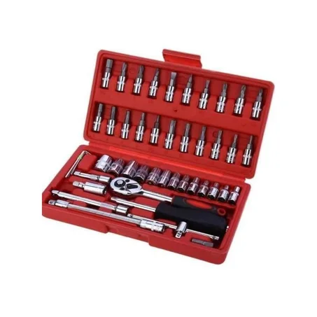 Valise d'outils 46 pièces. Ensemble de clés à douille combinées