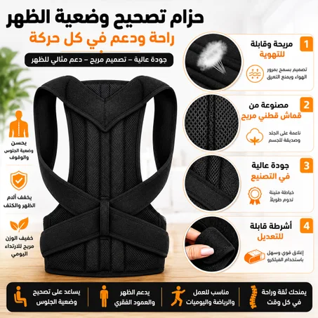 دعامة لتصحيح اعوجاج الظهر وتفادي الالام اثناء الحركة