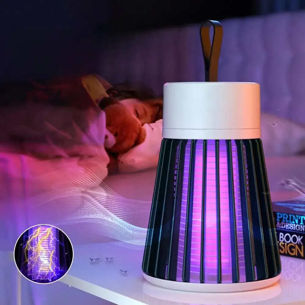 Lampe Anti-Moustique Électrique, Rechargeable, Silencieuse et Sans Danger