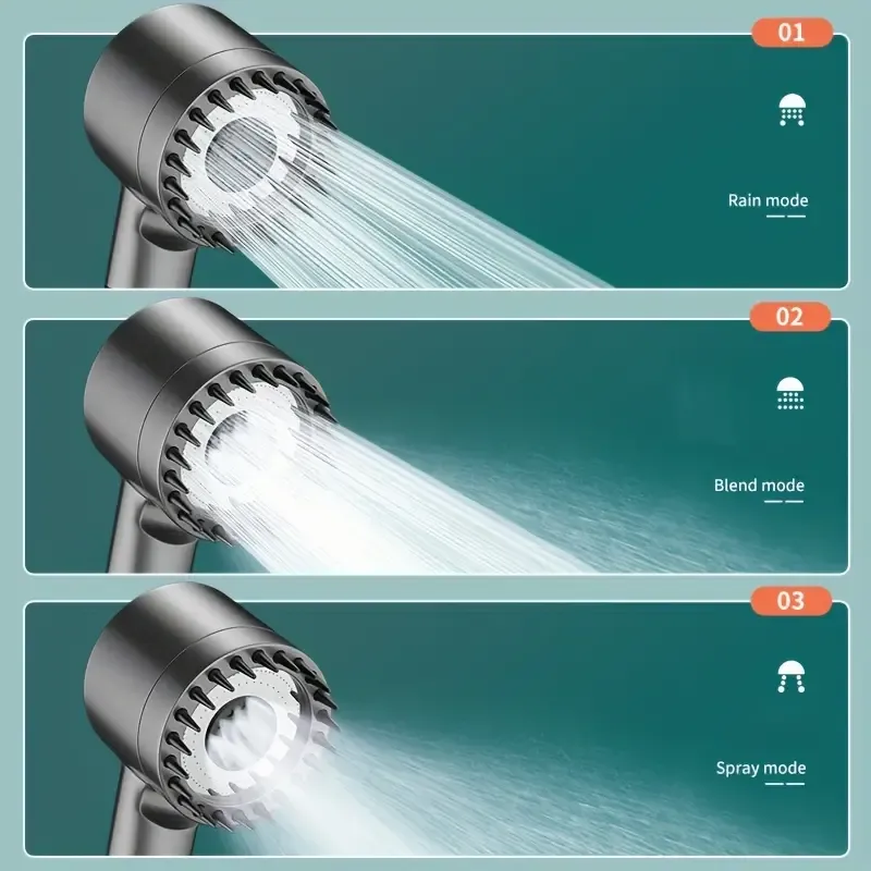 رأس دوش عصري بـ3 أوضاع ووقف الماء بضغطة وحدة 🚿✨