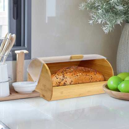 🥖 صندوق الخبز من خشب البامبو – كيحافظ على الخبز طري وكيزين المطبخ!