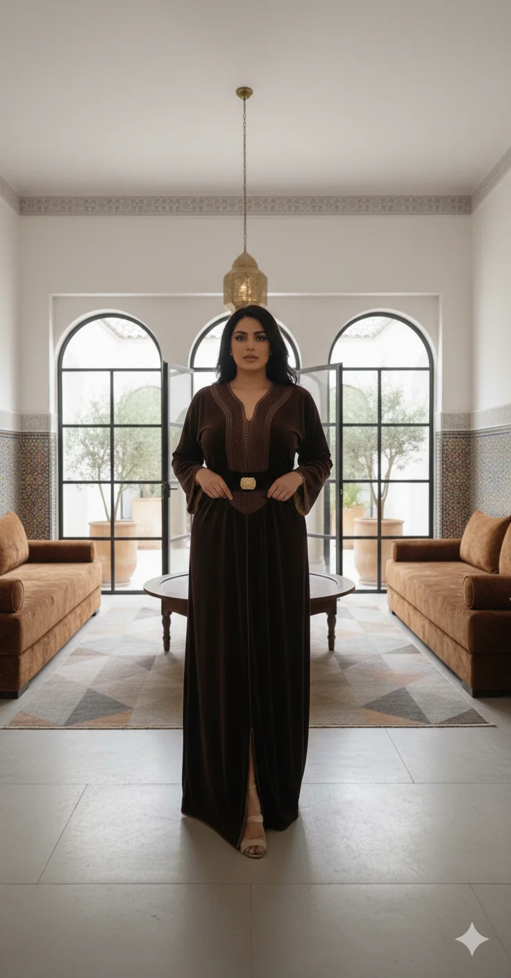 قفطان مغربي مع حزام