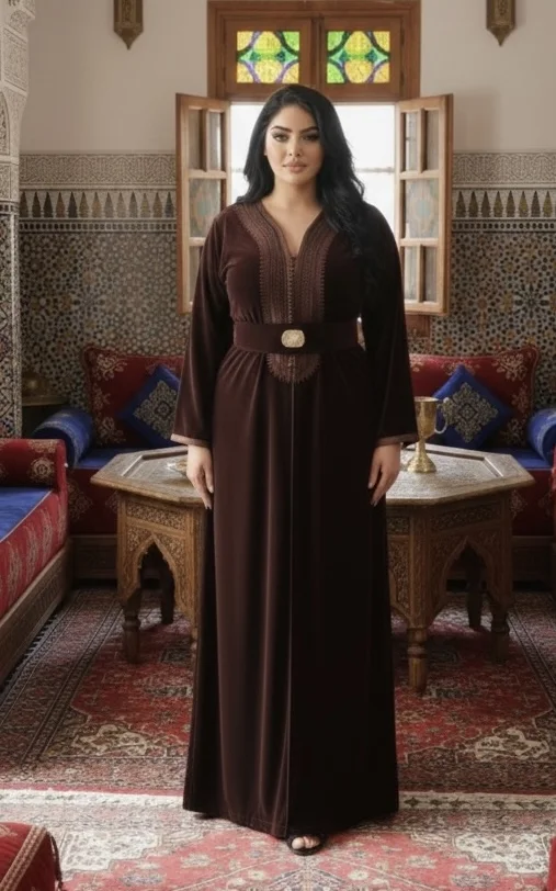 قفطان مغربي مع حزام