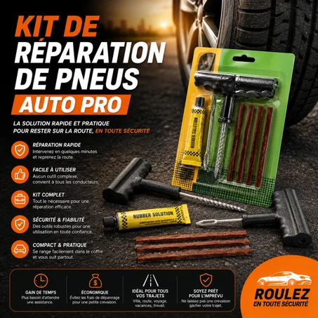 Kit de Réparation de Pneus Auto Pro