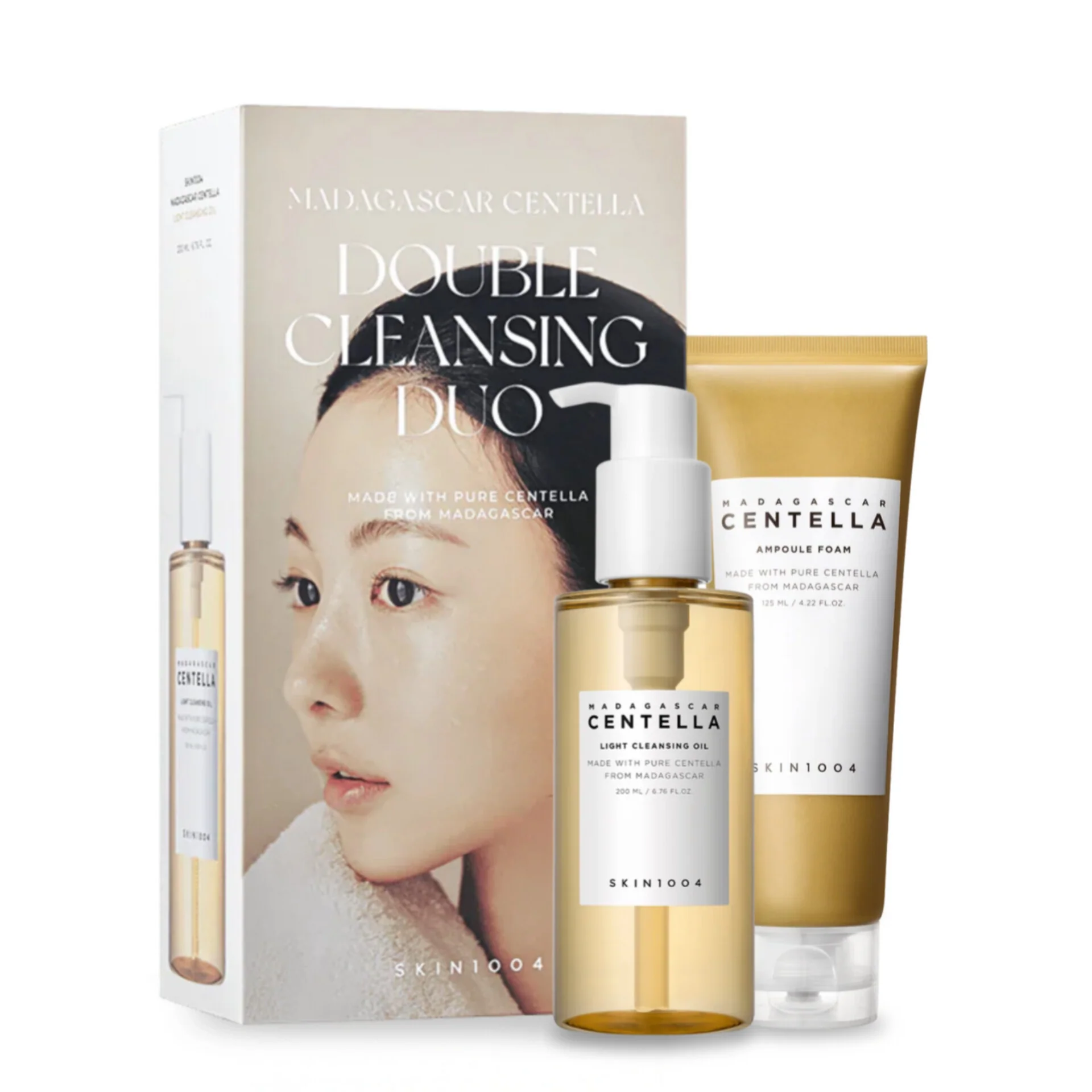 SKIN 1004 - Madagascar Centella Double Cleansing Pack - Cleansing Oil + Ampoule Foam ( 2pcs Full Size )