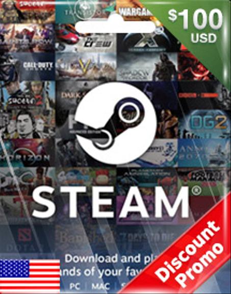 STEAM WALLET CODE USD100 (US) DISCOUNT PROMO