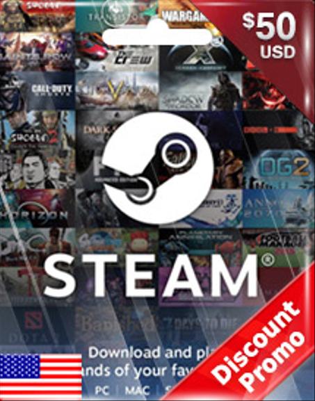 STEAM WALLET CODE USD50 (US) DISCOUNT PROMO