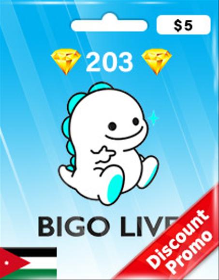 BIGO LIVE 203 DIAMONDS USD5 (JO) DISCOUNT PROMO