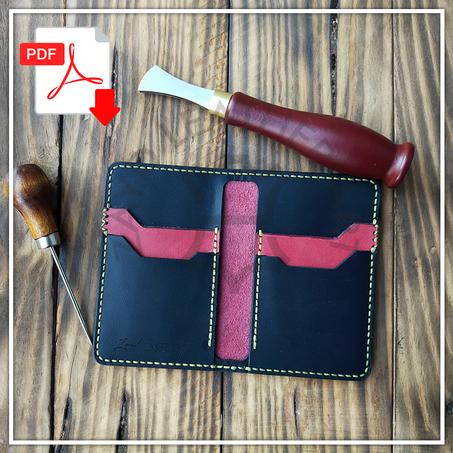 PDF Pattern Handmade Leather Bifold Wallet, Leather Fold Wallet, Men's Wallet, Leather DIY, Leather Pattern, Template Digital