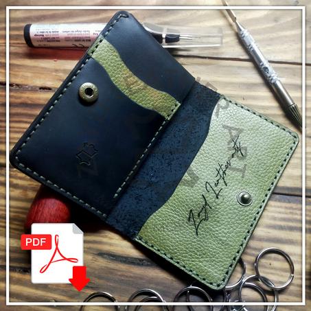 PDF Pattern Handmade Leather Wallet, Leather Fold Wallet, Men's Wallet, Leather DIY, Leather Pattern, Template Digital