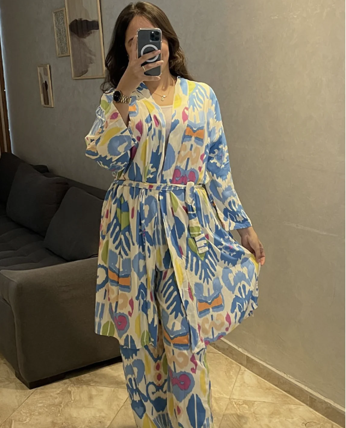 Ensemble en lin - Bleu siel