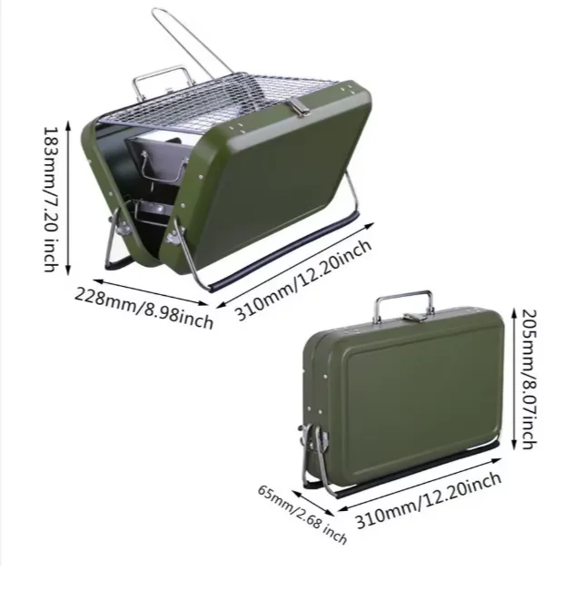 فرن شواء متنقل قابل للطي للكشتات والرحلات