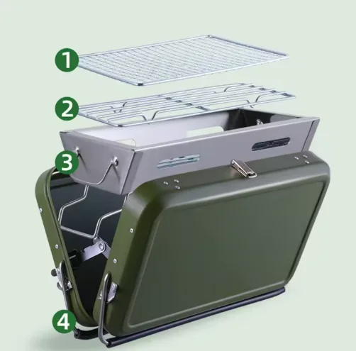 فرن شواء متنقل قابل للطي للكشتات والرحلات