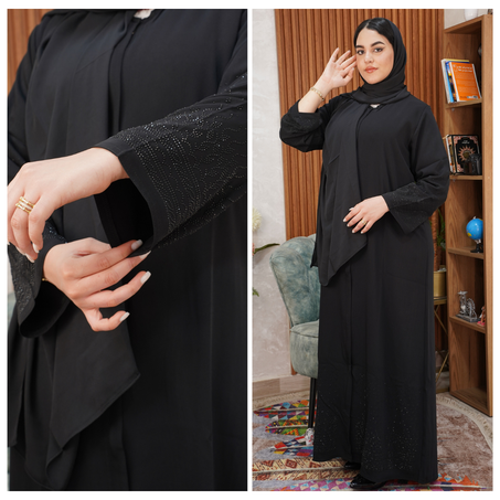 عباية إماراتية ستراس بالفولار أناقة وجاذبية