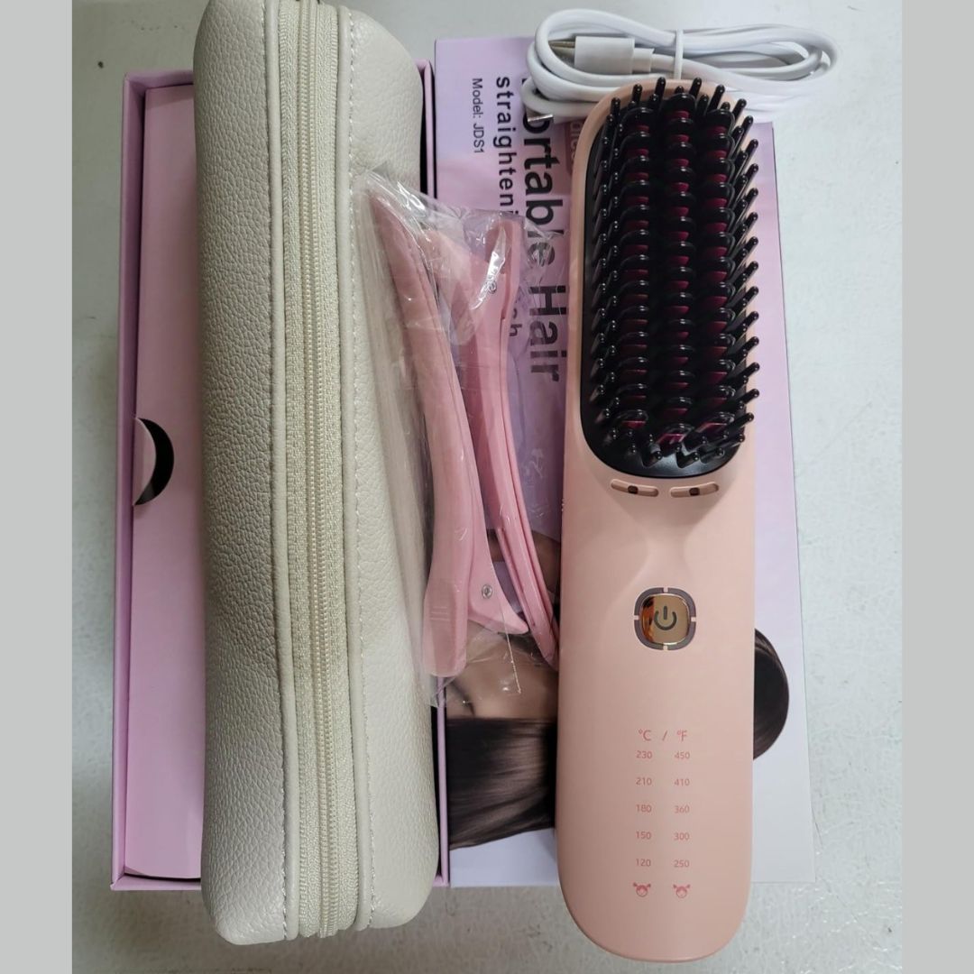 VELOURS Advanced Cordless Straightening Brush | 10,000mAh + 300M Negative Ions | Professional Results