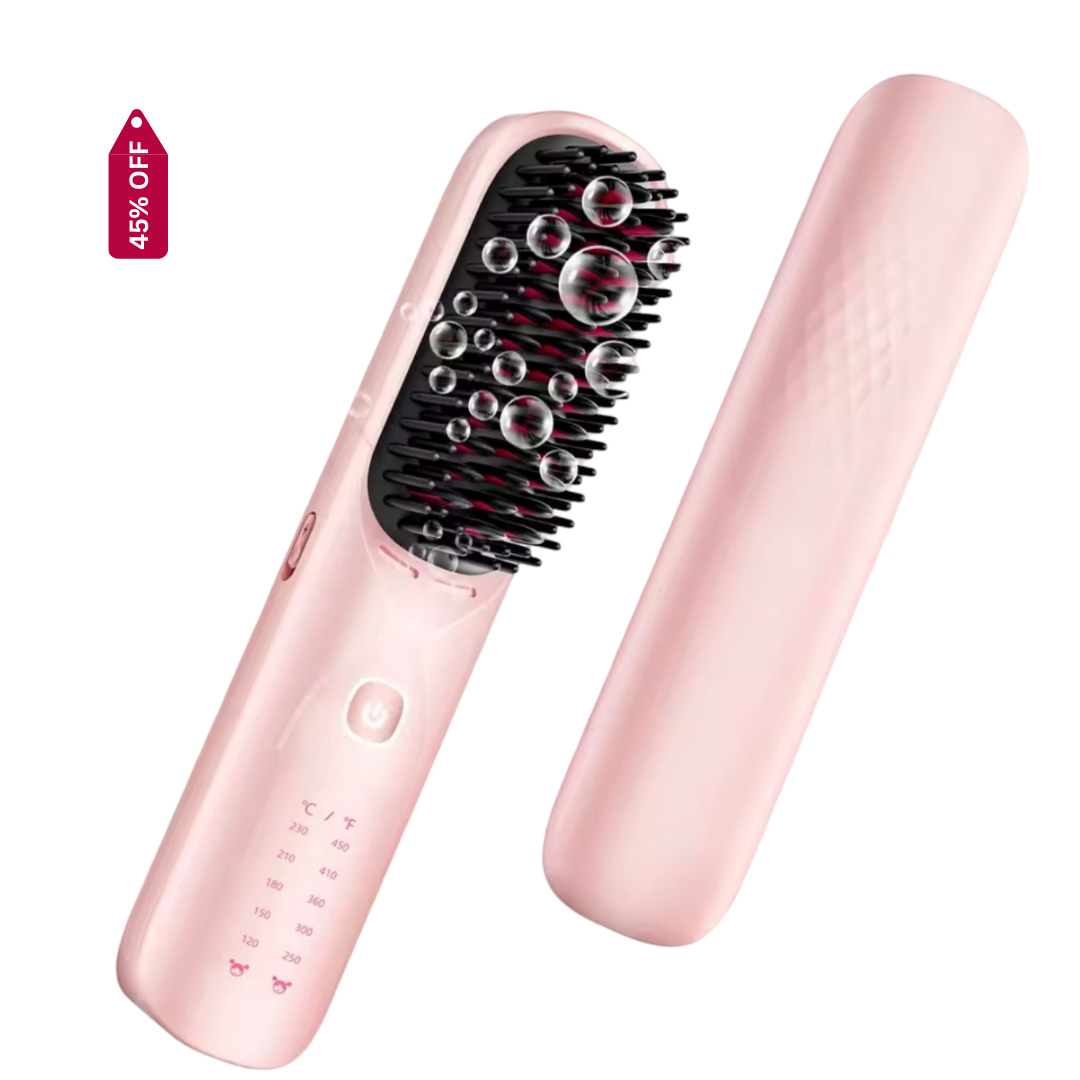 VELOURS Advanced Cordless Straightening Brush | 10,000mAh + 300M Negative Ions | Professional Results