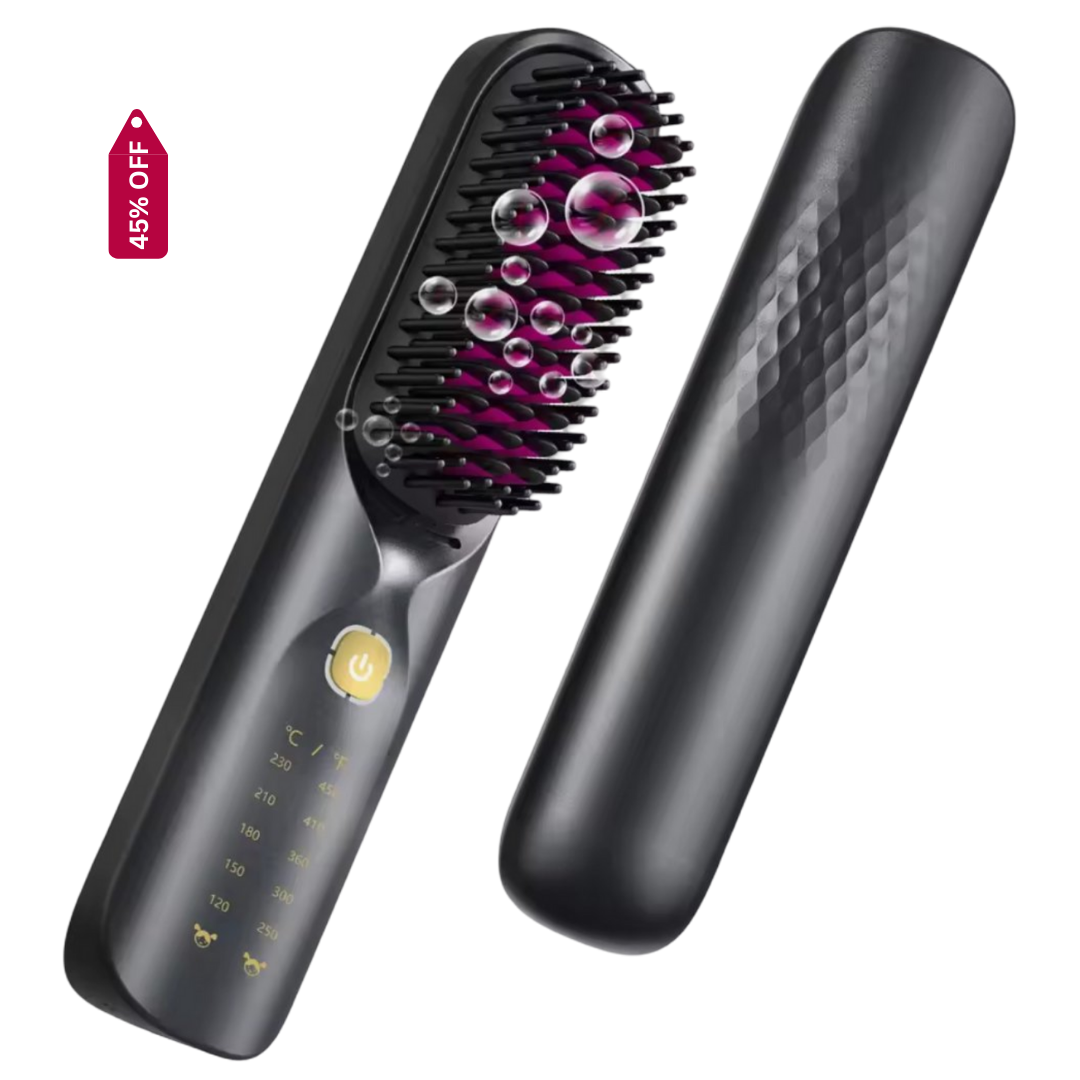 VELOURS Advanced Cordless Straightening Brush | 10,000mAh + 300M Negative Ions | Professional Results