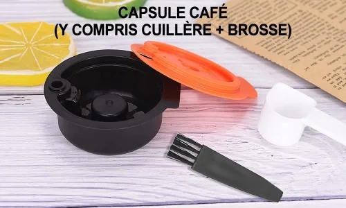 Bosch I Dos Capsule Rechargeable Tassi*mo Réutilisables Bo-sch Avec Outil De Café1 (60 Ml) 1 Tamper 1 Brosse 1cuillère Capsule Tassimo Reutilisable