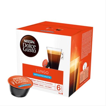 Nescafé Lungo Décaféiné 16 capsules pour Nescafé Dolce Gusto