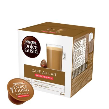 Café Au Lait Décaféiné - Nescafé 16 capsules pour Nescafé Dolce Gusto