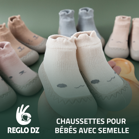 Chaussettes pour bébés avec semelle