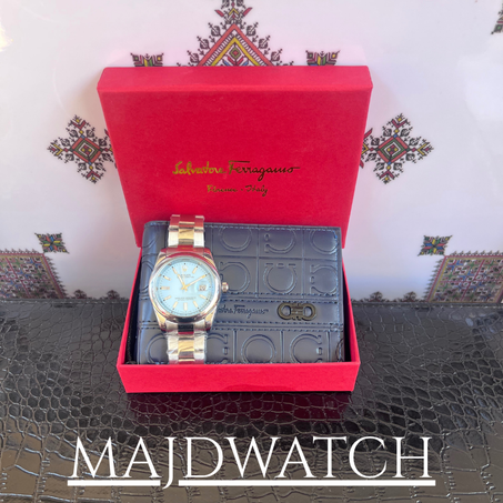 Pack Rolex and wallet salvatore ferragamo blue