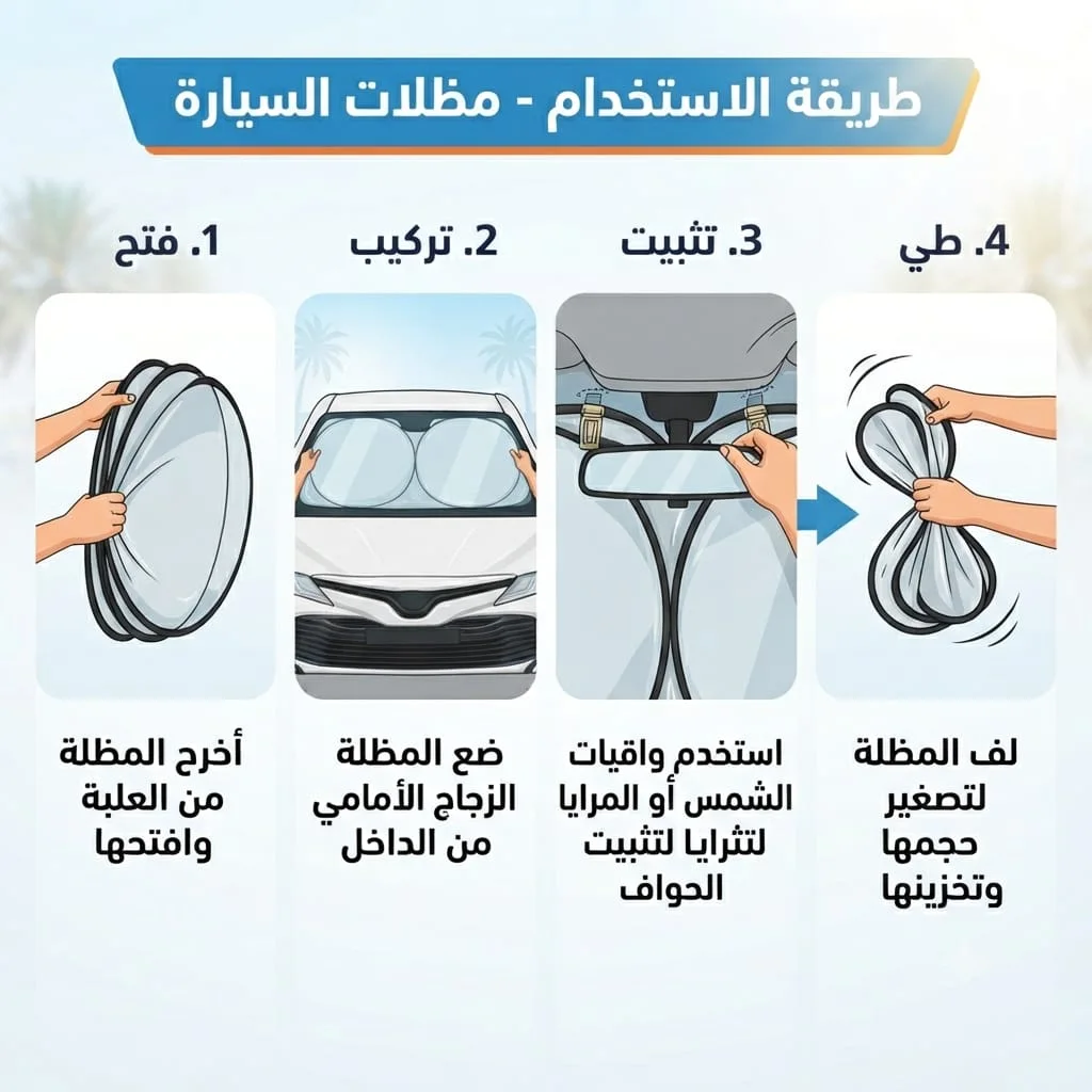 عرض 2 مظلة حماية للسيارة ضد الحرارة – حماية متكاملة لزجاج سيارتك
