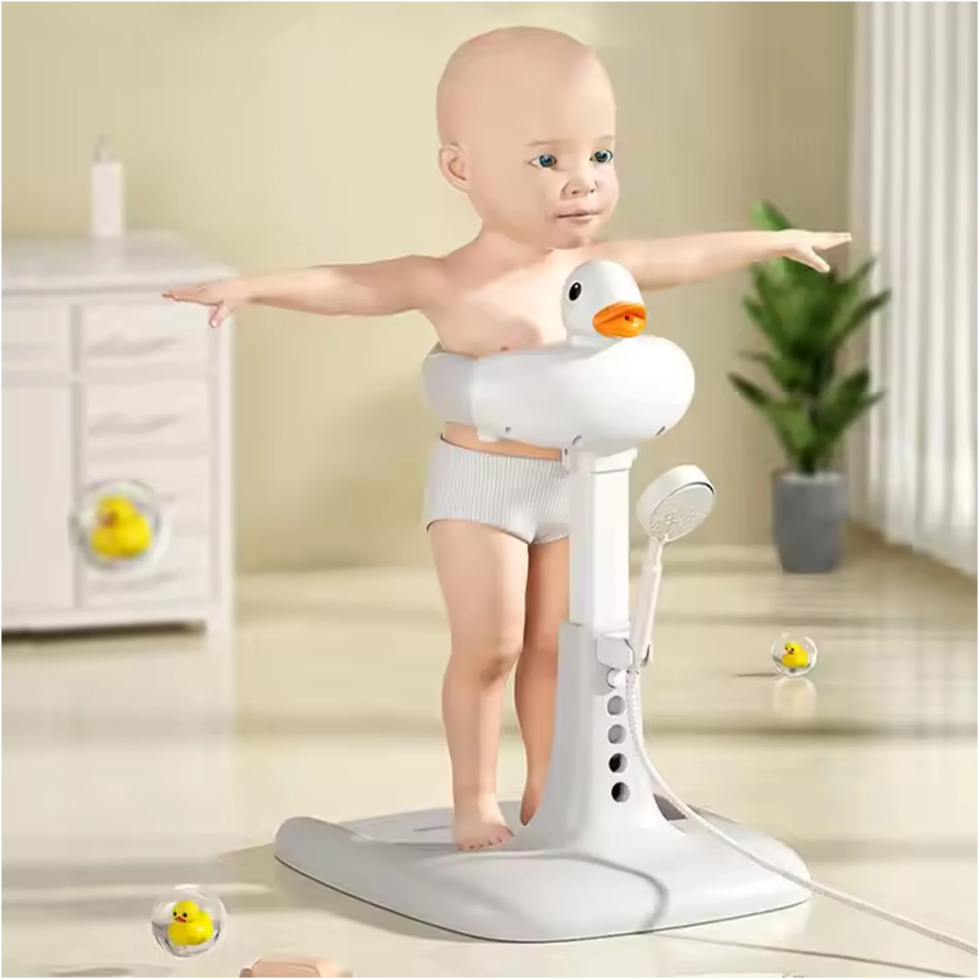 Bath support for children in the shape of a duck