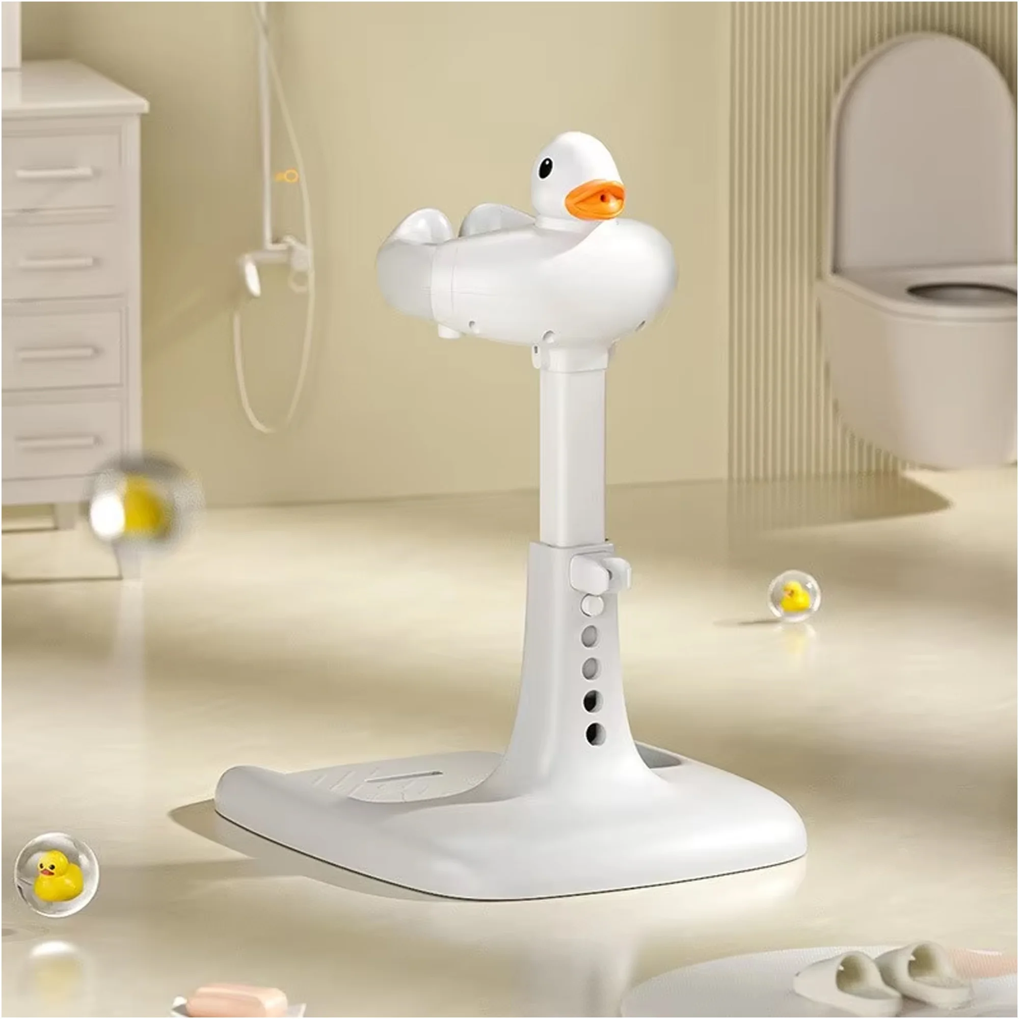 Bath support for children in the shape of a duck