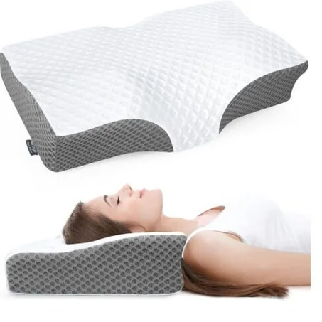 وسادة طبية من إسفنج ميموري فوم لعلاج آلام الرقبة، الشخير وصعوبة التنفس للنوم على الظهر والجانبين
