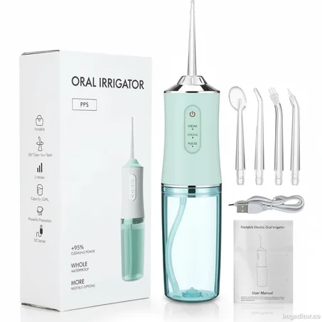 جهاز تنظيف الأسنان بالماء اللاسلكي🤩(عرض نهاية السنة خصم 35%🔥 مع التوصيل مجاني في الكويت🎁)