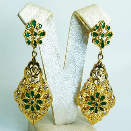 boucle beldi en argent recouvert d'or jaune-10