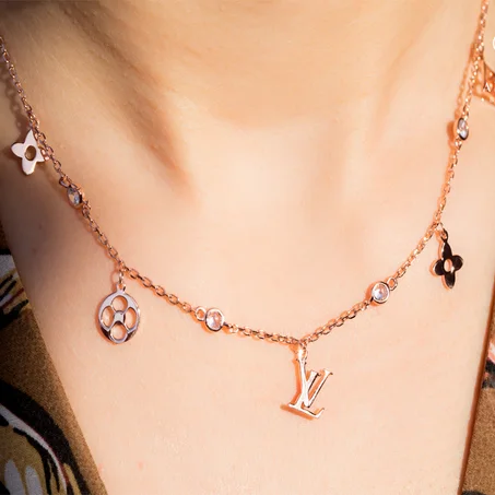 Collier Louis Vuitton en argent rhodié en or rose