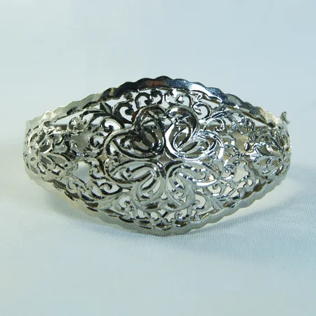 Bracelet Beldi en argent recouvert d'or blanc-10