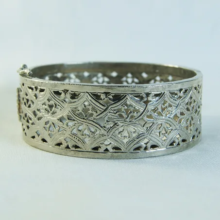 Bracelet Beldi en argent recouvert d'or blanc-08