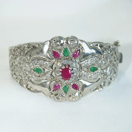 Bracelet Beldi en argent recouvert d'or blanc-02