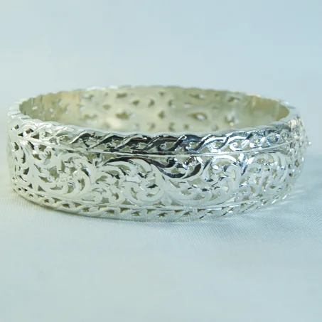 Bracelet Beldi en argent recouvert d'or blanc-07