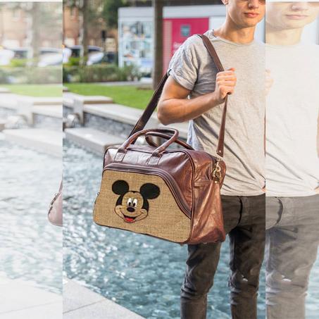 borsa sportiva Vintage in vera pelle-cognac-k