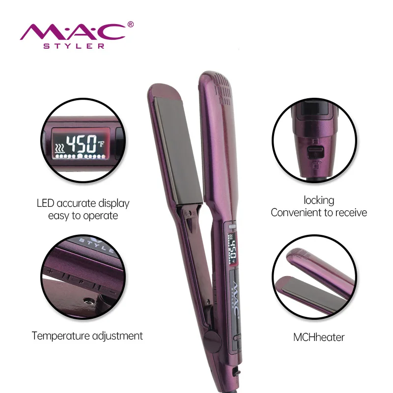 Lisseur Professionnel - 450°F - Ecran Lcd - Violet
