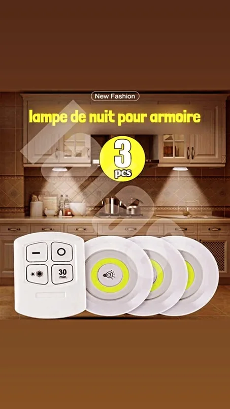 Pack de 3 lampes LED sans fil télécommandées